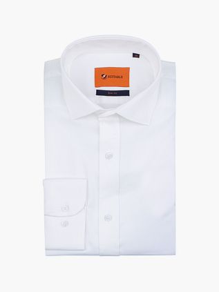 Suitable Satin Hemd Wit