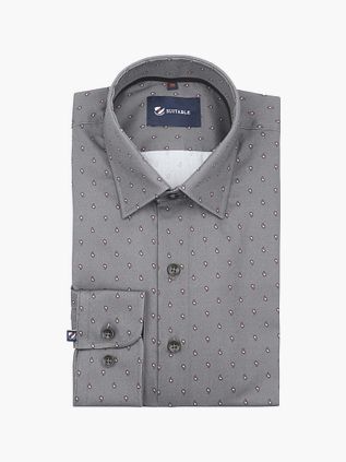 Suitable Skjorte Paisley Antracit