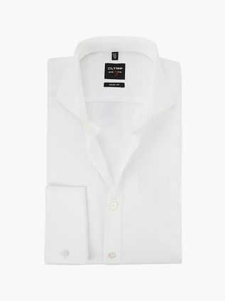 OLYMP Slim Fit Skjorte m. Dobbeltmanchet i Ferskenfarve