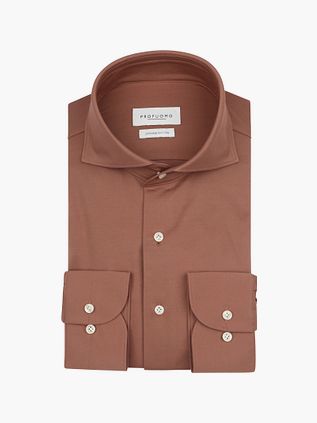 Profuomo Japansk Strikket Skjorte Red Clay