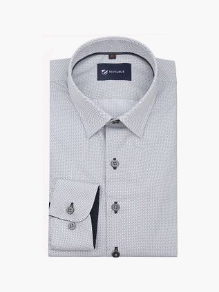 Suitable Camisa con estampado arena y azul marino