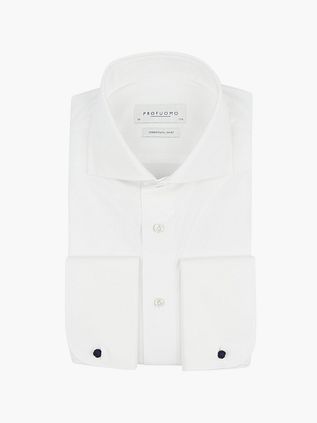 Profuomo skjorte cutaway dobbeltmanchet off-white