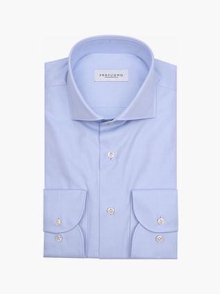 Profuomo Twill Hemd Supima Cotton Lichtblauw