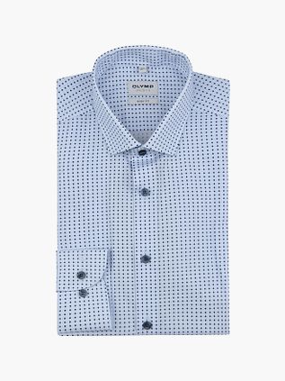 OLYMP Chemise Level 5 Stretch Imprimé Bleu Clair