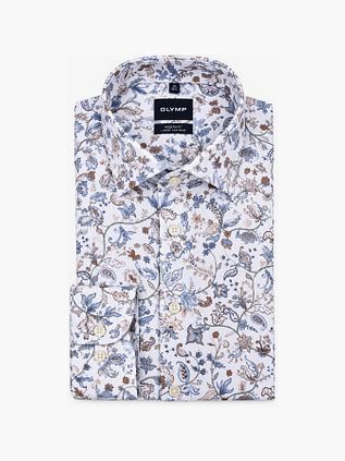 OLYMP Chemise Luxor Imprimée Bleue