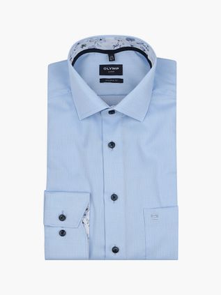 Olymp Luxor Skjorte Struktur Lyseblå