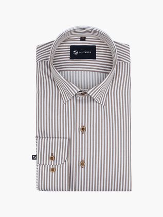 Suitable Skjorte Stripe Brun