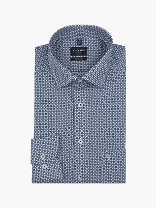 Olymp Luxor skjorte med ekstra lange ærmer Blomsterprint Blå