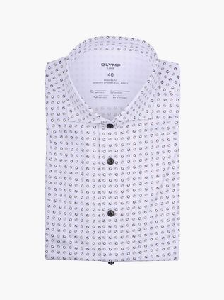 Olymp Luxor Skjorte Mønster Hvit