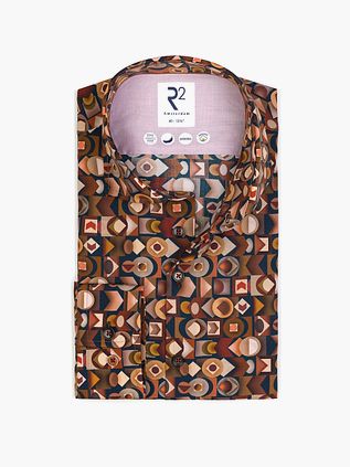 R2 Skjorte Lyocell Print Mursten