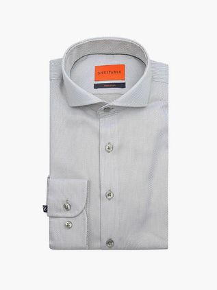 Suitable Skjorte Jacquard Luxe Grøn