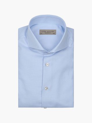 John Miller Shirt Small Check Light Blue