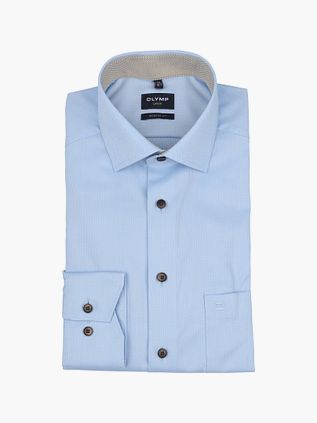Olymp Luxor Skjorte Diamond Struktur Lyseblå