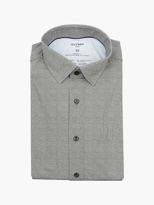 Olymp Luxor Skjorte Pied De Poule Grøn