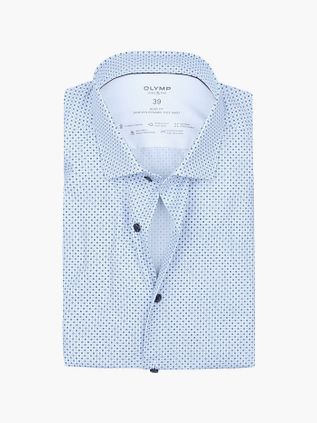 OLYMP Skjorte Level 5 24/Seven Mønster Lyseblå