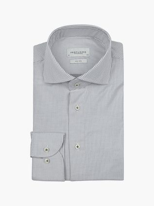 Profuomo Twill Shirt Stripes Green