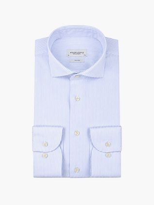 Profuomo Twill Shirt Stripes Light Blue
