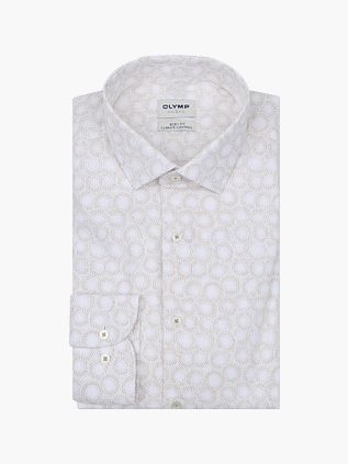 OLYMP Skjorte Level 5 Print Beige