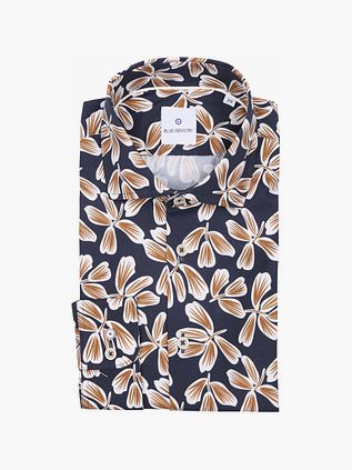 Blue Industry Skjorte Med Mørkeblåt Print