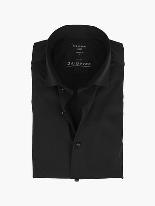 OLYMP Luxor Jersey Stretch Skjorte 24/Seven Sort