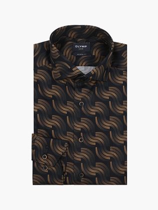 Olymp Luxor Skjorte Tryk Brun