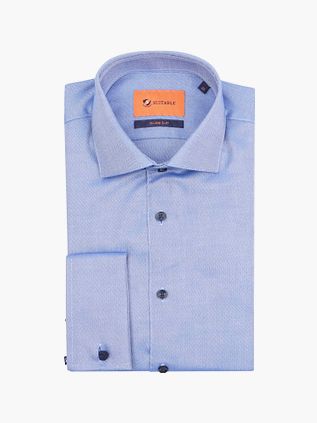 Suitable Skjorte Med Fin Rute Blå DM22-02