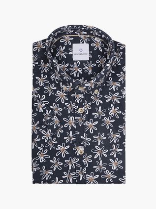 Blue Industry Kortærmet Skjorte Blomster Navy