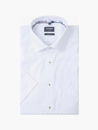 OLYMP Skjorte Modern Fit Kortermet Hvit