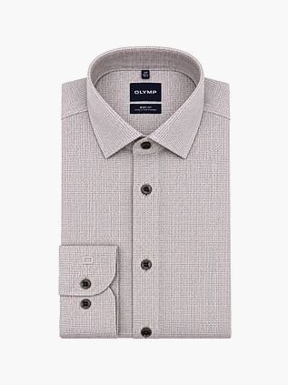 OLYMP Chemise Level 5 Loose Hooks Taupe