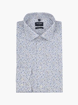 Olymp Luxor Skjorte Blomst Blå