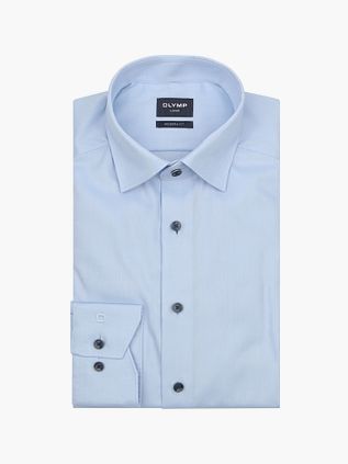 Olymp Luxor Skjorte med Kontrastknapper Lyseblå
