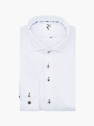 R2 Hemd Technical Knitted Dobby Wit