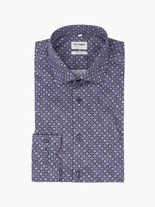 OLYMP Level 5 Skjorte Med Tryk Blå