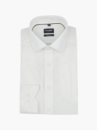 Olymp Luxor Skjorte Blomst Ton-Sur-Ton Off White