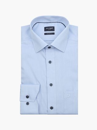 Olymp Luxor Skjorte Diamond Twill Lyseblå