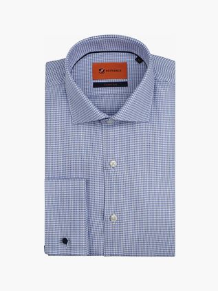 Suitable Skjorte Med Dobbeltmanchet Tryk Blå