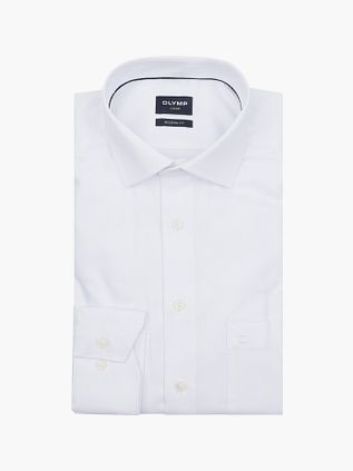 Olymp Luxor Skjorte Diamantstruktur Hvid