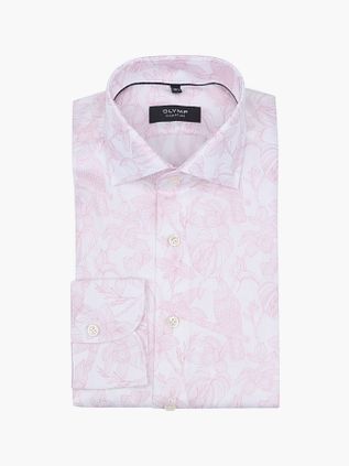 Olymp Signature Twill Skjorte Print Lysrosa