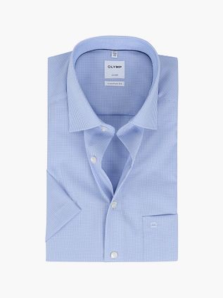 OLYMP Skjorte Luxor Kortærmet Check Blå