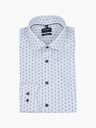 Olymp Luxor Skjorte Ekstra Lange Ærmer Hvid Tryk