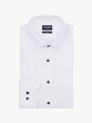 Olymp Luxor Skjorte med Kontrastknapper Hvid