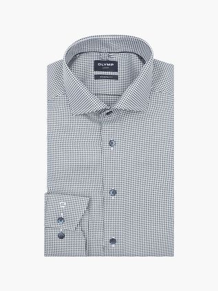 Olymp Luxor Skjorte Print Struktur Grøn