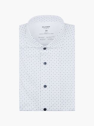 OLYMP Chemise Level 5 Stretch Imprimé Blanc