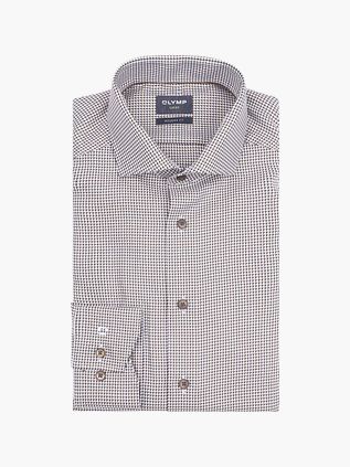 Olymp Luxor Skjorte Print Struktur Brun