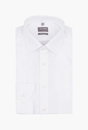 OLYMP Camicia Uomo Maniche Lunghe Luxor 466 Comfort Fit - Finta Tinta Unita, Colletto New Kent, Lavabile 40°