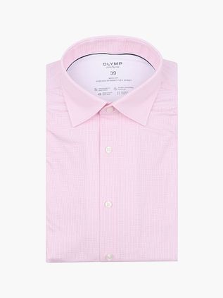 OLYMP Skjorte Level 5 24/Seven Pied De Poule Rosa