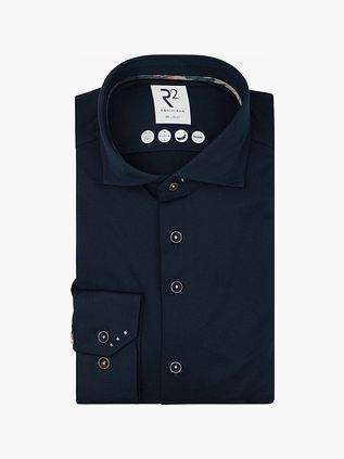R2 Hemd Knitted Dobby Navy