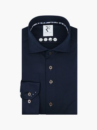 R2 Technical Knitted Camisa Dobby Navy