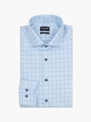 Olymp Chemise Extra Longues Manches Luxor Multicheck Bleu