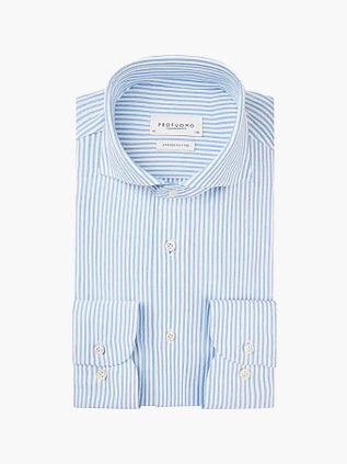 Profuomo Camicia Japanese Knitted blu a righe